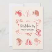 Red Fingerprint Pattern Valentines Day  Feestdagenkaart (Voorkant)