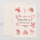 Red Fingerprint Pattern Valentines Day Feestdagenkaart (Voorkant / Achterkant)