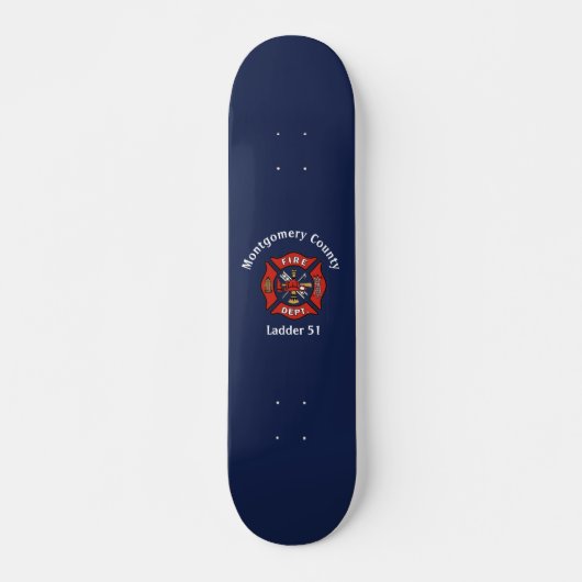 Red Fire Department Logo Custom Persoonlijk Skateboard (Voorkant)