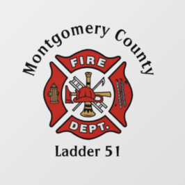 Red Fire Department Logo Custom Raamsticker