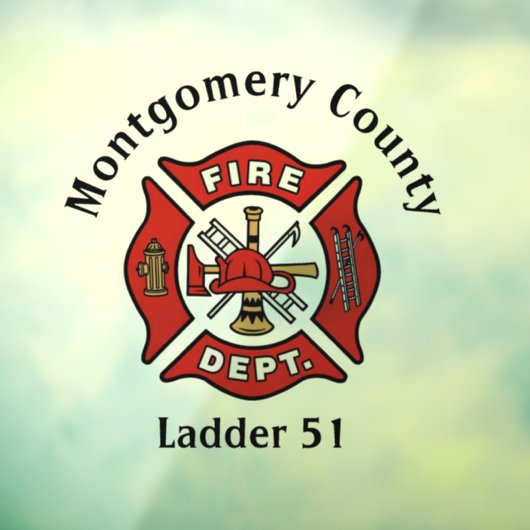 Red Fire Department Logo Custom Raamsticker (Vel 3)