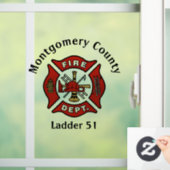 Red Fire Department Logo Custom Raamsticker (Huis)