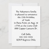 Red Fire Dragon Birthday Invite Kaart (Achterkant)