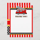 Red Fire Engine Dank je wel Bedankkaart (Voorkant / Achterkant)
