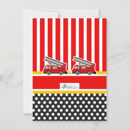 Red Fire Engine Dank je wel Bedankkaart (Achterkant)