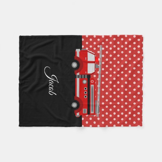 Red Fire Engine Fleece Deken (Voorkant (Horizontaal))