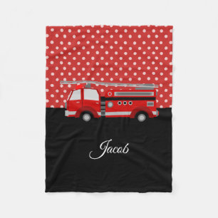 Red Fire Engine Fleece Deken