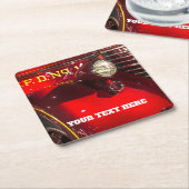  Red Fire Engine Kartonnen Onderzetters (Schuin)