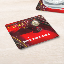  Red Fire Engine Kartonnen Onderzetters