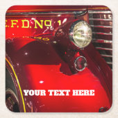 Red Fire Engine Kartonnen Onderzetters (Voorkant)