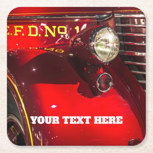  Red Fire Engine Kartonnen Onderzetters (Voorkant)