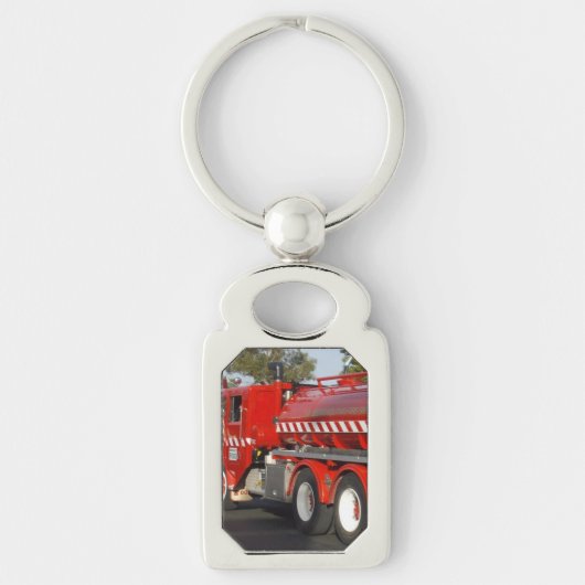 Red Fire Engine, Rechthoekhoofdsteun Sleutelhanger (Voorkant)