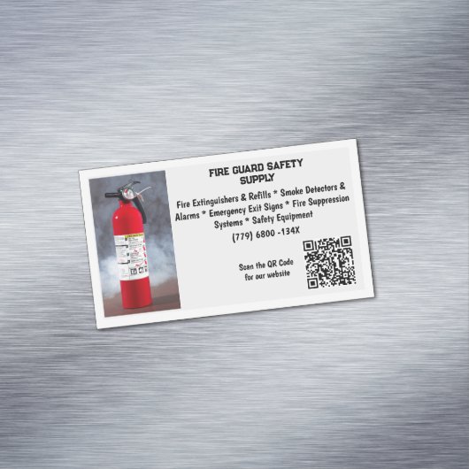 Red Fire Extinguisher Fire Safety   Magnetisch Visitekaartje (Voorbeeld)