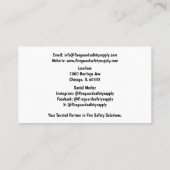 Red Fire Extinguisher Fire Safety Visitekaartje (Achterkant)