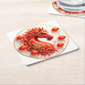 Red Fire Horse – 2026 Nieuwjaarsfeest Ontwerp Kartonnen Onderzetters (Schuin)