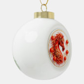 Red Fire Horse – 2026 Nieuwjaarsfeest Ontwerp Keramische Bal Ornament (Links)
