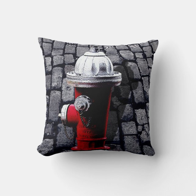 Red Fire Hydrant New York City Kussen (Voorkant)