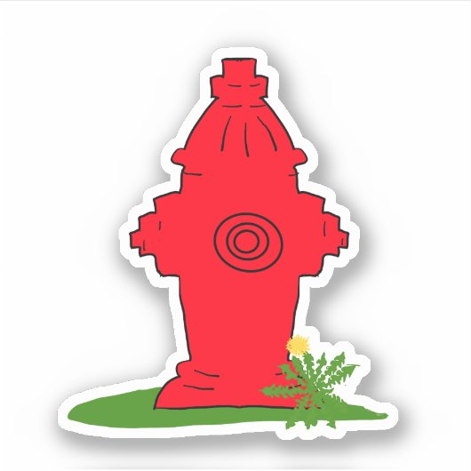 Red Fire Hydrant sticker (Voorkant)