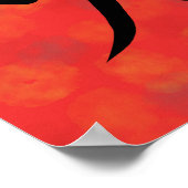 Red Fire Kanji Japanese Calligraphy Poster (Hoek)