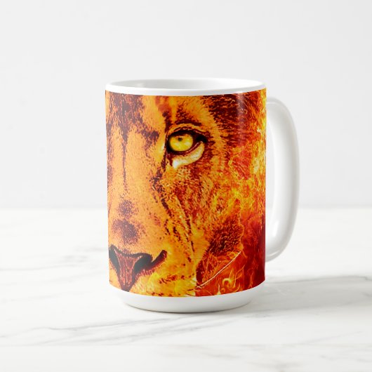 Red Fire Lion Koffiemok (Voorkant rechts)