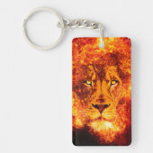 Red Fire Lion Sighted Moon Logo Sleutelhanger (Voorkant)