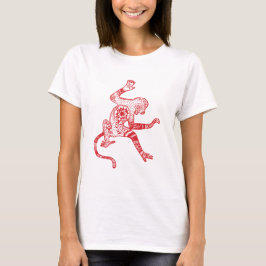 Red Fire Monkey Jersey T-shirt met lange mouwen, w