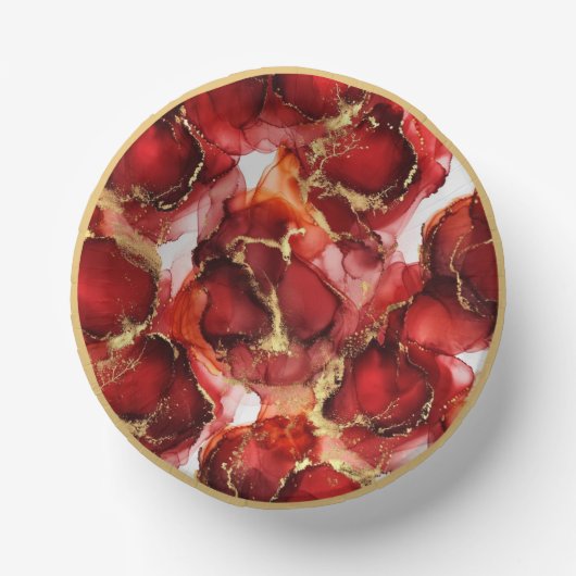 Red Fire Pattern Papieren Kommen (Voorkant)