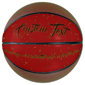 Red Fire Sparks Overlay Naam Quote Basketbal (Voorkant)