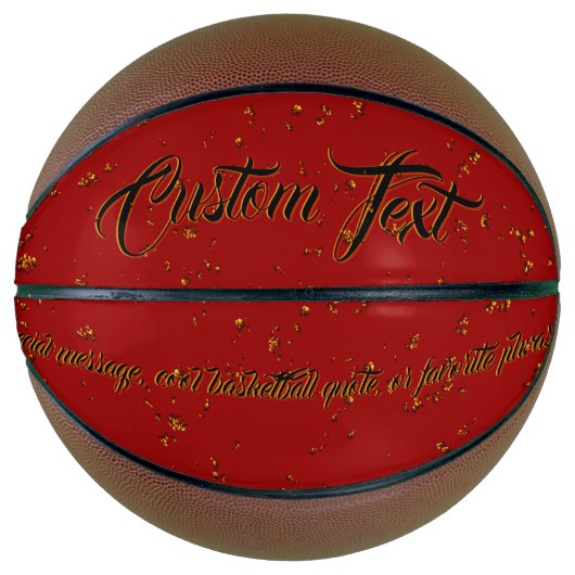 Red Fire Sparks Overlay Naam Quote Basketbal (Voorkant)