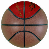 Red Fire Sparks Overlay Naam Quote Basketbal (Rechts)