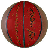 Red Fire Sparks Overlay Naam Quote Basketbal (Verticaal)