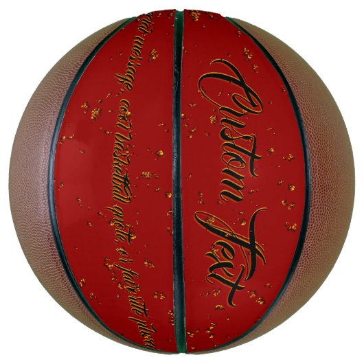 Red Fire Sparks Overlay Naam Quote Basketbal (Verticaal)