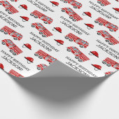 Red Fire Truck and Pet Personalized Birthday Cadeaupapier (Hoek)
