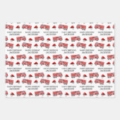 Red Fire Truck and Pet Personalized Birthday Inpakpapier Vel (Voorkant)