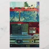 Red Fire Truck Art Gift Briefpapier (Voorkant)