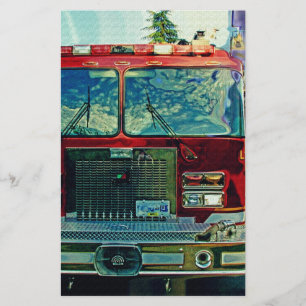 Red Fire Truck Art Gift Briefpapier