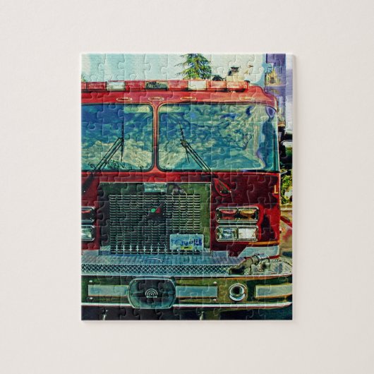 Red Fire Truck Art Gift Legpuzzel (Verticaal)