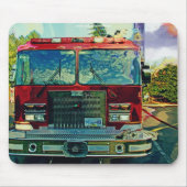 Red Fire Truck Art Gift Muismat (Voorkant)