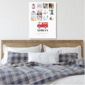 Red Fire Truck Baby First Year Photo Collage Canvas Afdruk (Insitu (Slaapkamer))