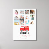 Red Fire Truck Baby First Year Photo Collage Canvas Afdruk (Voorkant)