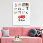 Red Fire Truck Baby First Year Photo Collage Canvas Afdruk (Insitu (Woonkamer))