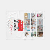 Red Fire Truck Baby First Year Photo Collage Fleece Deken (Voorkant (Horizontaal))