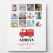 Red Fire Truck Baby First Year Photo Collage Fotoplaat (Voorkant)