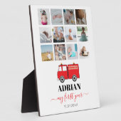 Red Fire Truck Baby First Year Photo Collage Fotoplaat (Zijkant)