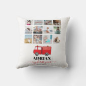 Red Fire Truck Baby First Year Photo Collage Kussen (Achterkant)