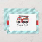 Red Fire Truck Bedankkaart (Voorkant / Achterkant)