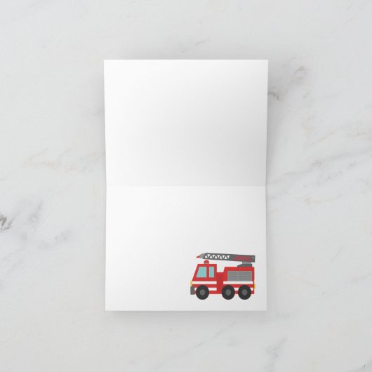 Red Fire Truck Bedankkaart (Binnen)