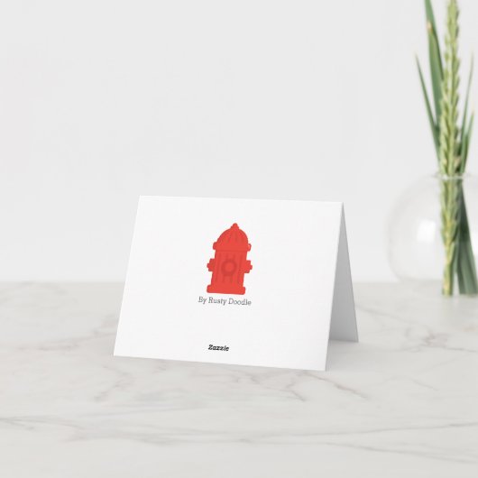 Red Fire Truck Bedankkaart (Achterkant)