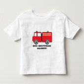 Red Fire Truck Big Brother Alert! Kinder Shirts (Voorkant)