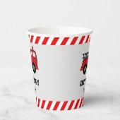 Red Fire Truck Birthday Papieren Bekers (Links)